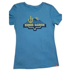 Kimes Ranch Jeans Psyche Tour Blue Graphic T-Shirt Womens Short Sleeve Sz Small